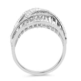 0.34 Carat Genuine White Diamond 14K White Gold Ring (E-F Color, SI1-SI2 Clarity)
