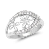 0.34 Carat Genuine White Diamond 14K White Gold Ring (E-F Color, SI1-SI2 Clarity)