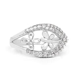 0.34 Carat Genuine White Diamond 14K White Gold Ring (E-F Color, SI1-SI2 Clarity)