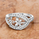 0.34 Carat Genuine White Diamond 14K White Gold Ring (E-F Color, SI1-SI2 Clarity)