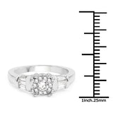 0.50 Carat Genuine White Diamond 14K White Gold Ring (E-F-G Color, VS-SI Clarity)