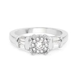 0.50 Carat Genuine White Diamond 14K White Gold Ring (E-F-G Color, VS-SI Clarity)