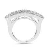 0.90 Carat Genuine White Diamond 14K White Gold Ring (E-F-G Color, VS-SI Clarity)
