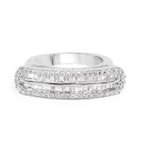 0.90 Carat Genuine White Diamond 14K White Gold Ring (E-F-G Color, VS-SI Clarity)