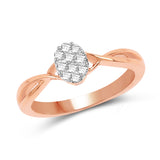 0.21 Carat Genuine White Diamond 14K Rose Gold Ring (F-G Color, SI Clarity)