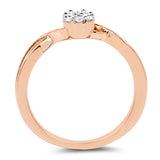0.21 Carat Genuine White Diamond 14K Rose Gold Ring (F-G Color, SI Clarity)