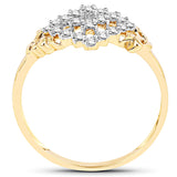 0.38 Carat Genuine White Diamond 14K Yellow Gold Ring (E-F Color, SI Clarity)