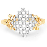 0.38 Carat Genuine White Diamond 14K Yellow Gold Ring (E-F Color, SI Clarity)