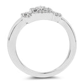 0.17 Carat Genuine White Diamond 14K White Gold Ring (E-F Color, SI-I1 Clarity)