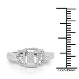 0.17 Carat Genuine White Diamond 14K White Gold Ring (E-F Color, SI-I1 Clarity)
