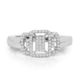 0.17 Carat Genuine White Diamond 14K White Gold Ring (E-F Color, SI-I1 Clarity)