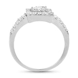 0.73 Carat Genuine White Diamond 14K White Gold Ring (E-F Color, SI1-SI2 Clarity)