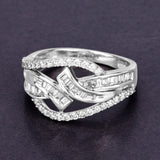 0.72 Carat Genuine White Diamond 14K White Gold Ring (E-F-G Color, VS-SI Clarity)