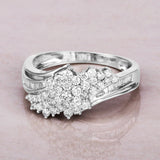 0.73 Carat Genuine White Diamond 14K White Gold Ring (E-F Color, VS-SI Clarity)