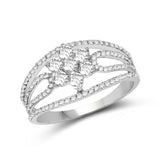 0.68 Carat Genuine White Diamond 14K White Gold Ring (E-F-G Color, VS-SI Clarity)