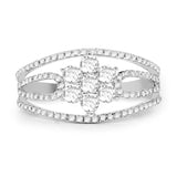 0.68 Carat Genuine White Diamond 14K White Gold Ring (E-F-G Color, VS-SI Clarity)