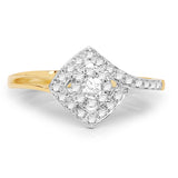 0.22 Carat Genuine White Diamond 14K Yellow Gold Ring (E-F-G Color, SI Clarity)