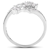 0.82 Carat Genuine White Diamond 14K White Gold Ring (E-F Color, VS-SI Clarity)