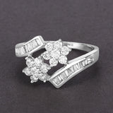 0.82 Carat Genuine White Diamond 14K White Gold Ring (E-F Color, VS-SI Clarity)