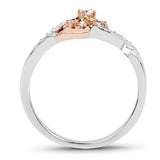 0.20 Carat Genuine White Diamond 14K White & Rose Gold Ring (E-F Color, SI1-SI2 Clarity)