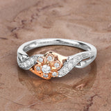 0.20 Carat Genuine White Diamond 14K White & Rose Gold Ring (E-F Color, SI1-SI2 Clarity)