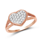 0.32 Carat Genuine White Diamond 14K Rose Gold Ring (F-G Color, SI Clarity)