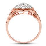 0.32 Carat Genuine White Diamond 14K Rose Gold Ring (F-G Color, SI Clarity)