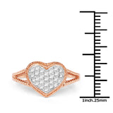 0.32 Carat Genuine White Diamond 14K Rose Gold Ring (F-G Color, SI Clarity)