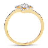 0.15 Carat Genuine White Diamond 14K Yellow Gold Ring (E-F-G Color, SI1-SI2 Clarity)