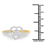 0.15 Carat Genuine White Diamond 14K Yellow Gold Ring (E-F-G Color, SI1-SI2 Clarity)