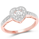 0.19 Carat Genuine White Diamond 14K White & Rose Gold Ring (F-G Color, SI Clarity)