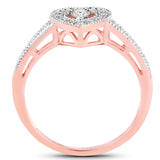 0.19 Carat Genuine White Diamond 14K White & Rose Gold Ring (F-G Color, SI Clarity)