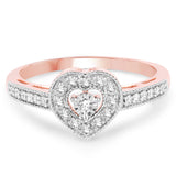0.19 Carat Genuine White Diamond 14K White & Rose Gold Ring (F-G Color, SI Clarity)