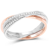 0.57 Carat Genuine White Diamond 14K White & Rose Gold Ring (E-F Color, SI1-SI2 Clarity)