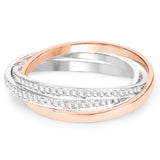 0.57 Carat Genuine White Diamond 14K White & Rose Gold Ring (E-F Color, SI1-SI2 Clarity)