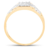0.37 Carat Genuine White Diamond 14K Yellow Gold Ring (E-F Color, VS-SI Clarity)