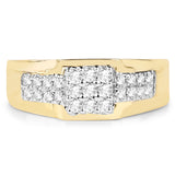 0.37 Carat Genuine White Diamond 14K Yellow Gold Ring (E-F Color, VS-SI Clarity)