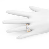 0.37 Carat Genuine White Diamond 14K Yellow Gold Ring (E-F Color, VS-SI Clarity)