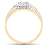 0.60 Carat Genuine White Diamond 14K Yellow Gold Ring (G-H Color, SI1-SI2 Clarity)