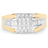 0.60 Carat Genuine White Diamond 14K Yellow Gold Ring (G-H Color, SI1-SI2 Clarity)
