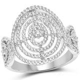 0.79 Carat Genuine White Diamond 14K White Gold Ring (E-F Color, SI1-SI2 Clarity)