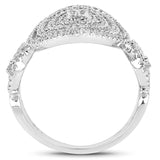0.79 Carat Genuine White Diamond 14K White Gold Ring (E-F Color, SI1-SI2 Clarity)