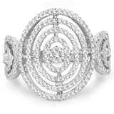 0.79 Carat Genuine White Diamond 14K White Gold Ring (E-F Color, SI1-SI2 Clarity)
