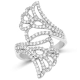 0.76 Carat Genuine White Diamond 14K White Gold Ring (G-H Color, SI1-SI2 Clarity)
