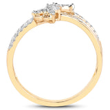 0.30 Carat Genuine White Diamond 14K Yellow Gold Ring (E-F Color, SI1-SI2 Clarity)