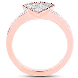 0.32 Carat Genuine White Diamond 14K White & Rose Gold Ring (F-G Color, SI Clarity)