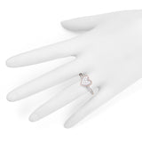 0.32 Carat Genuine White Diamond 14K White & Rose Gold Ring (F-G Color, SI Clarity)