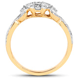 0.67 Carat Genuine White Diamond 14K Yellow Gold Ring (F-G Color, SI Clarity)