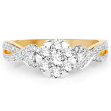 0.67 Carat Genuine White Diamond 14K Yellow Gold Ring (F-G Color, SI Clarity)