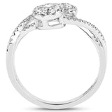 0.43 Carat Genuine White Diamond 14K White Gold Ring (F-G Color, SI Clarity)